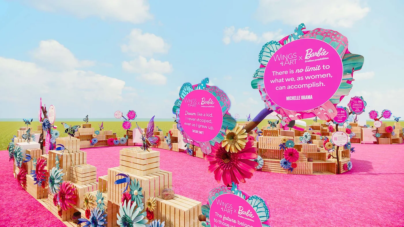 Wings of Art Barbie charity art exhibition and runway project in Singapore