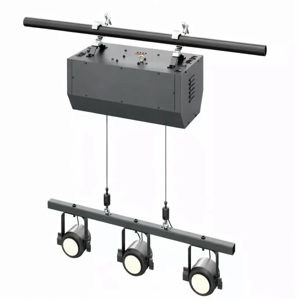 3D render of custom stage lift system