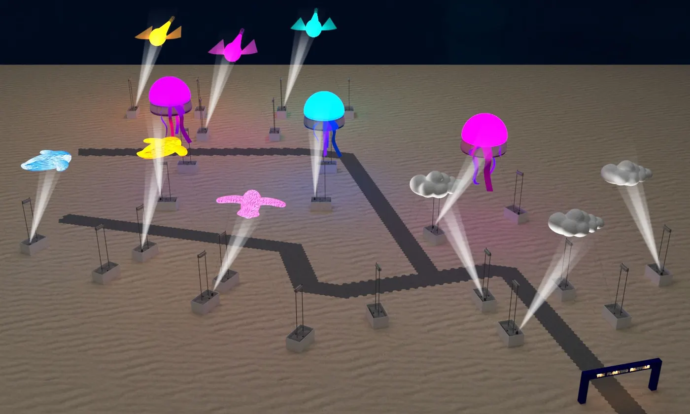 Site layout simulation for A BIG BIG WORLD floating marvels