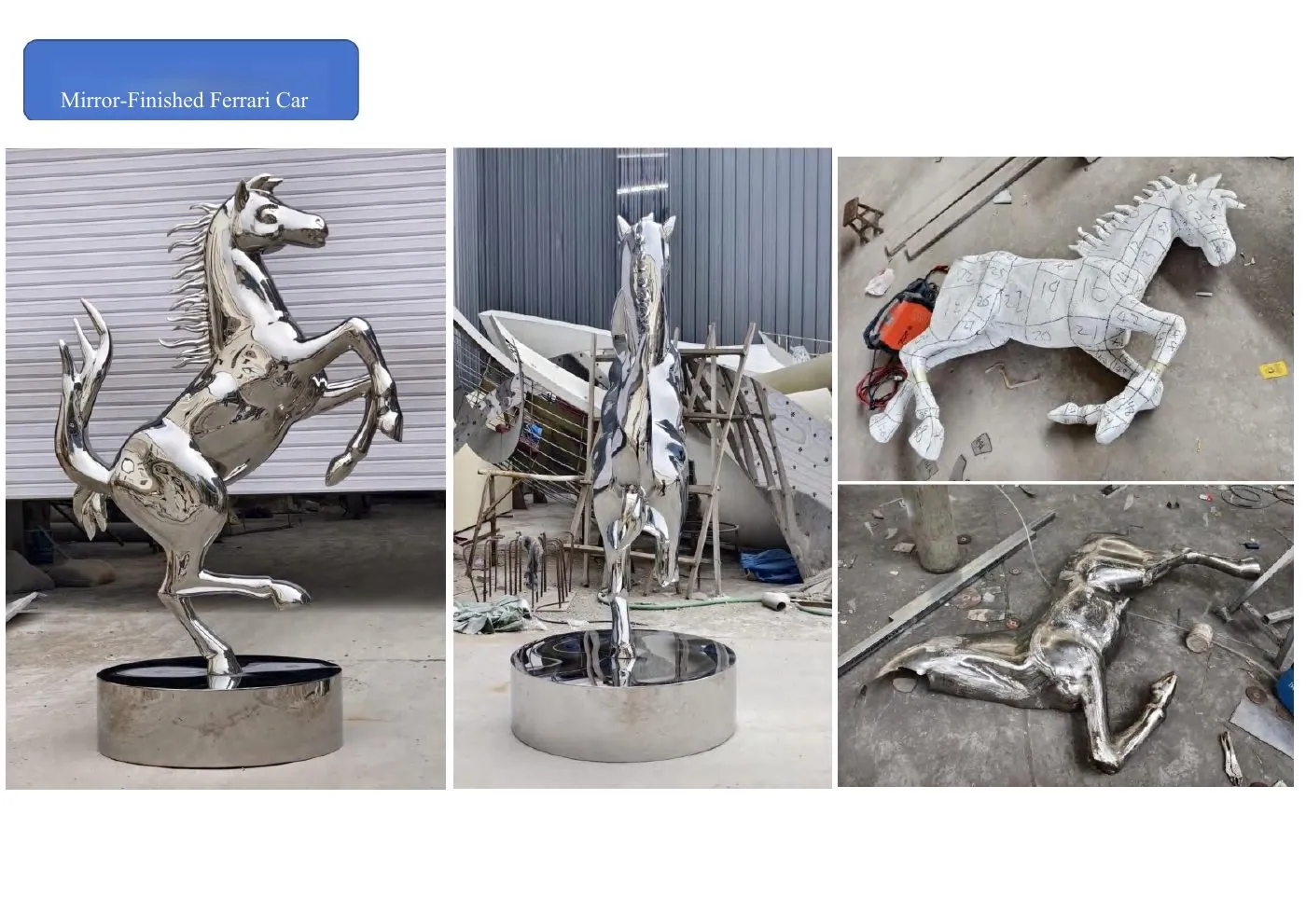 镜面不锈钢马雕塑的结构和制作过程