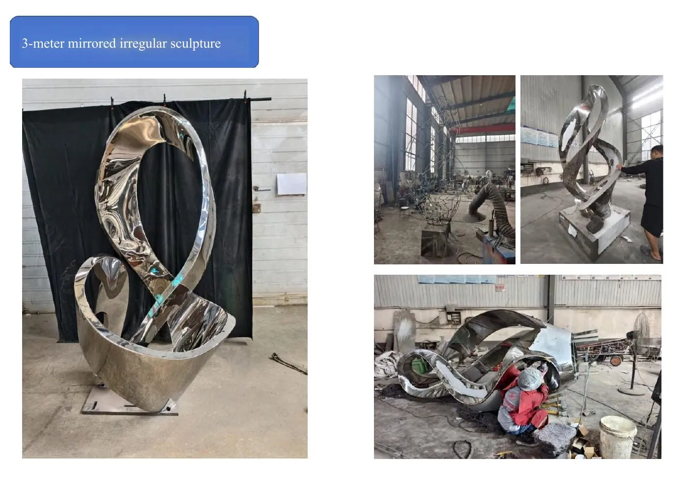 Three-Metre Mirrored Abstract Sculpture sculpture fabrication reference