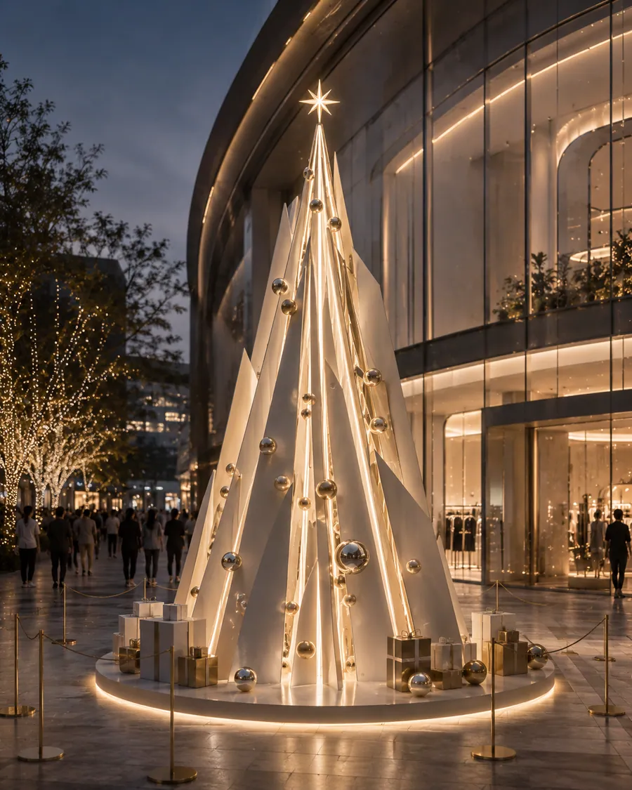AI concept reference for an abstract mountain shaped Christmas tree