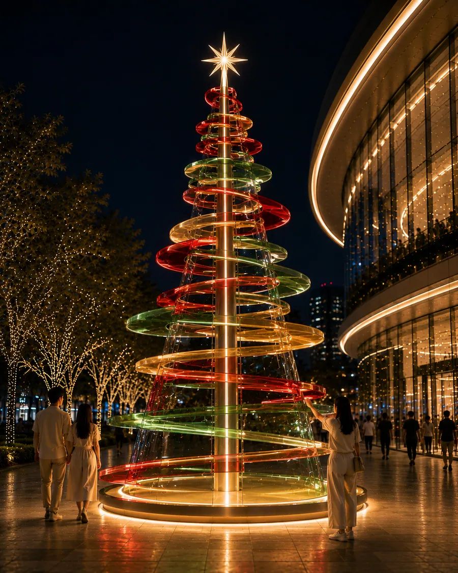 AI concept reference for a glass and candy inspired Christmas tree