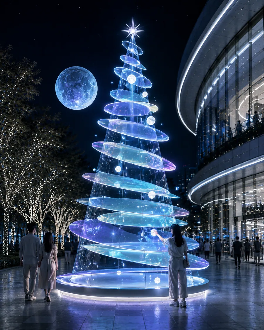 AI concept reference for a cosmic star themed Christmas tree
