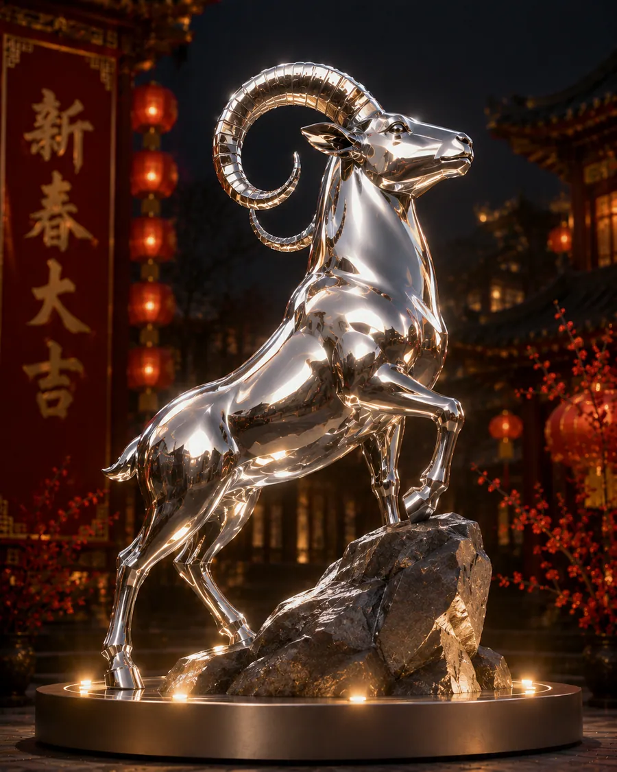 AI concept reference for a proud mirror stainless steel ram form