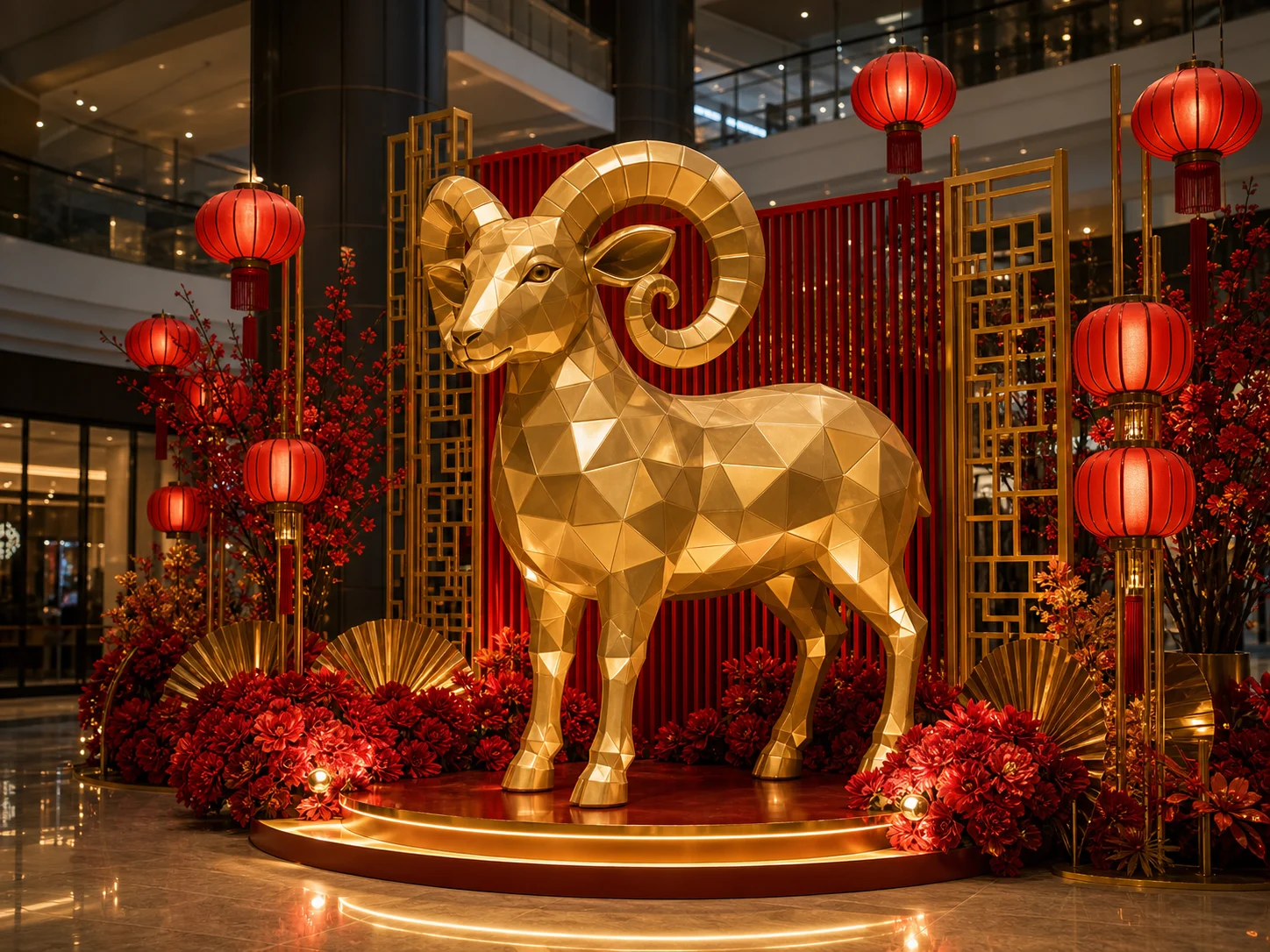 Generated zodiac sheep sculpture concept for Chinese New Year fabrication