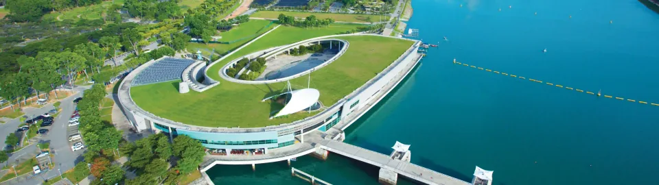 Marina Barrage in Marina Bay, Singapore
