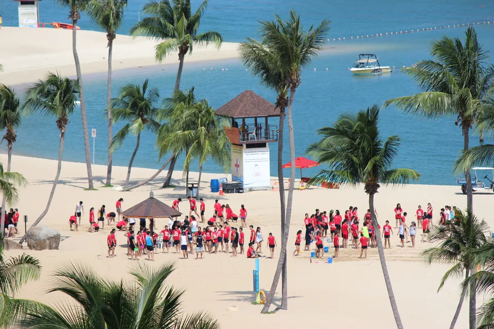 Siloso Beach in Sentosa, Singapore