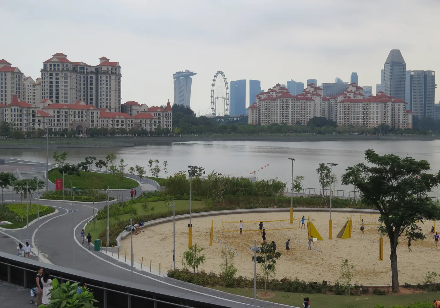 Waterfront outdoor event area near Singapore Sports Hub